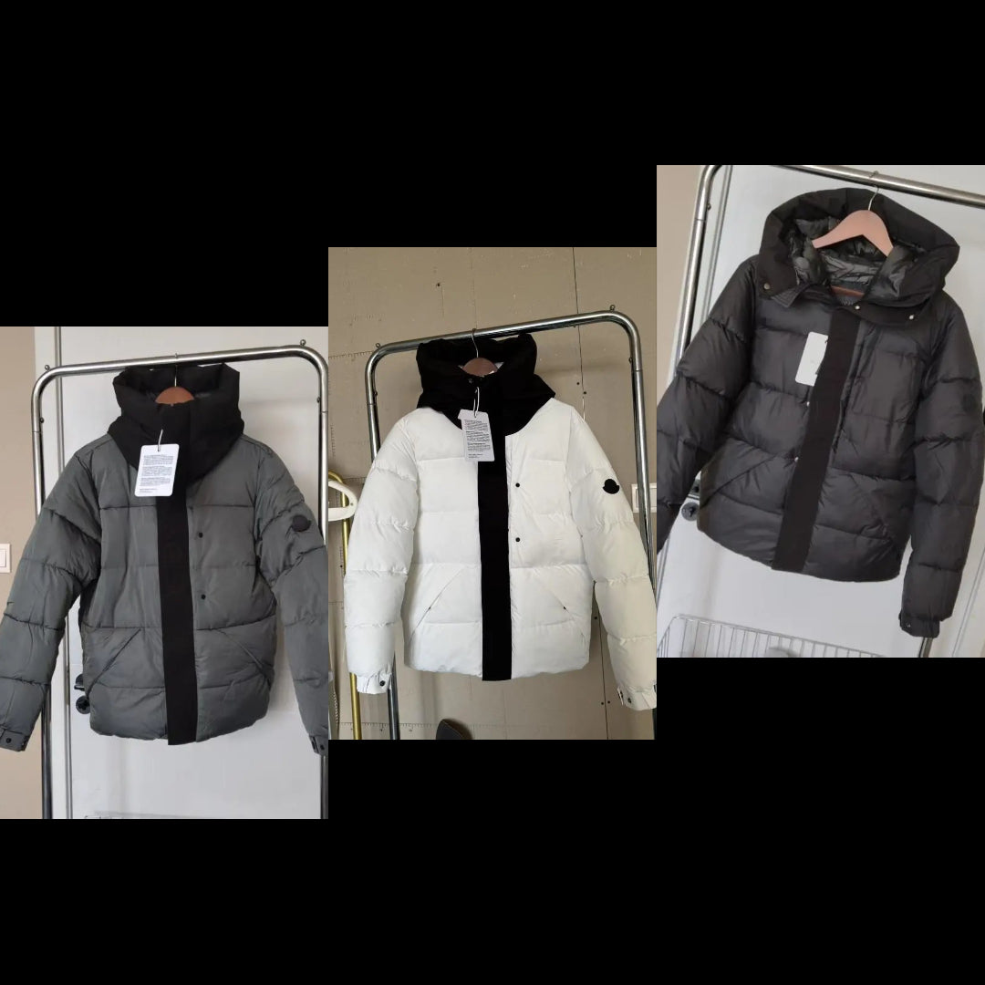 Plumífero con cuello alto estilo minimal urban
