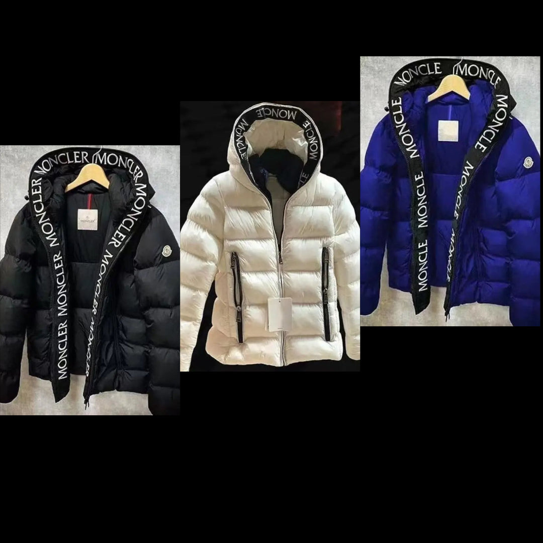 Cazadora puffer acolchada corta con cuello estampado
