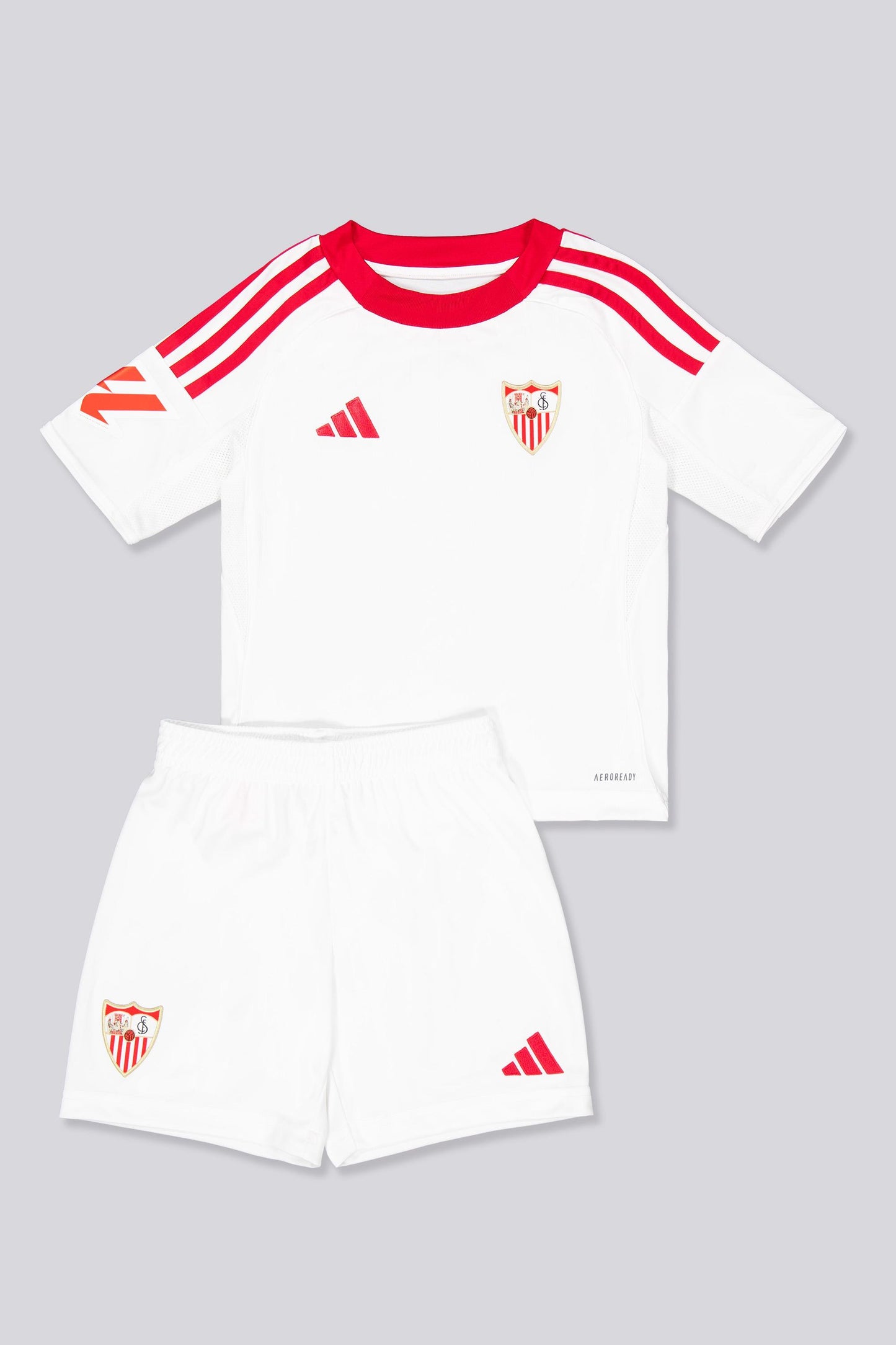 Primera Equipación Sevilla FC para Niños – Camiseta y Pantalón Oficial
