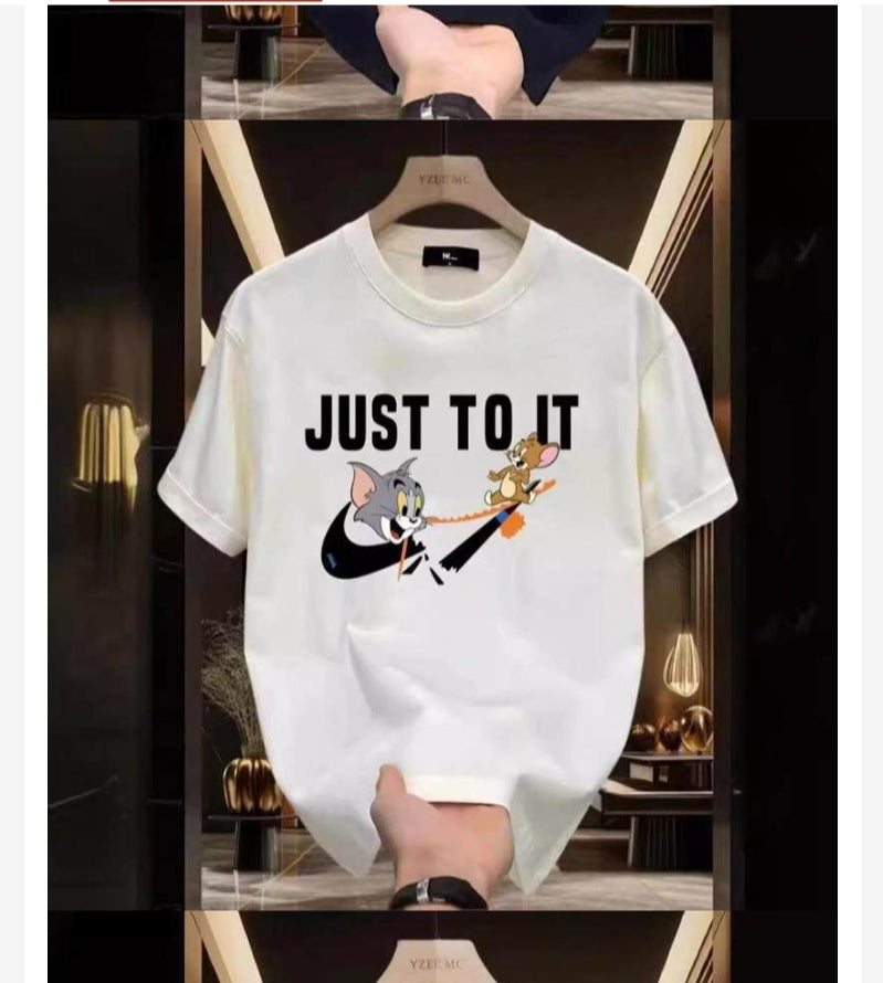 169Camiseta Blanca “Just To It” – Diseño Animado Urbano