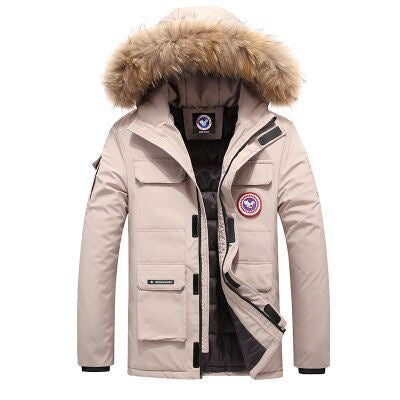 Parka con capucha de pelo estilo outdoor urbano