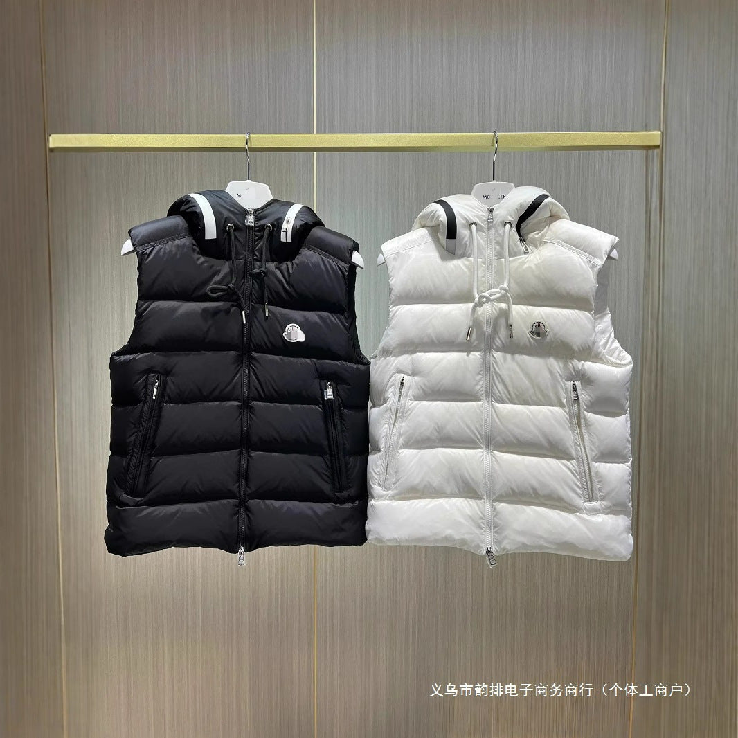 Chaleco acolchado con capucha estilo urbano (negro o blanco)