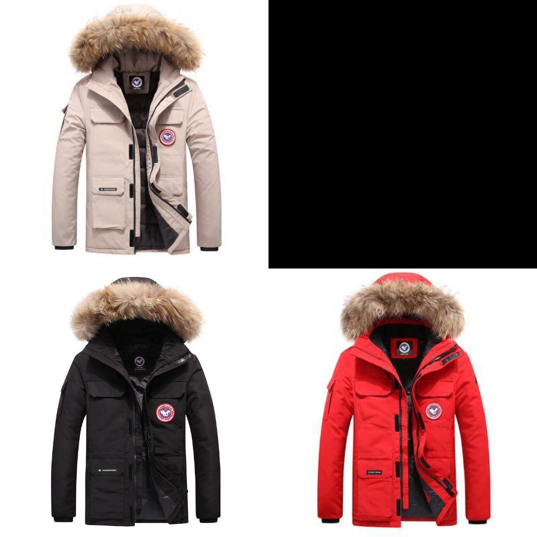 Parka con capucha de pelo estilo outdoor urbano