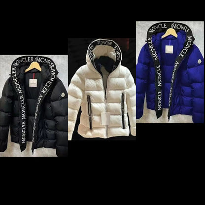 Cazadora puffer acolchada corta con cuello estampado