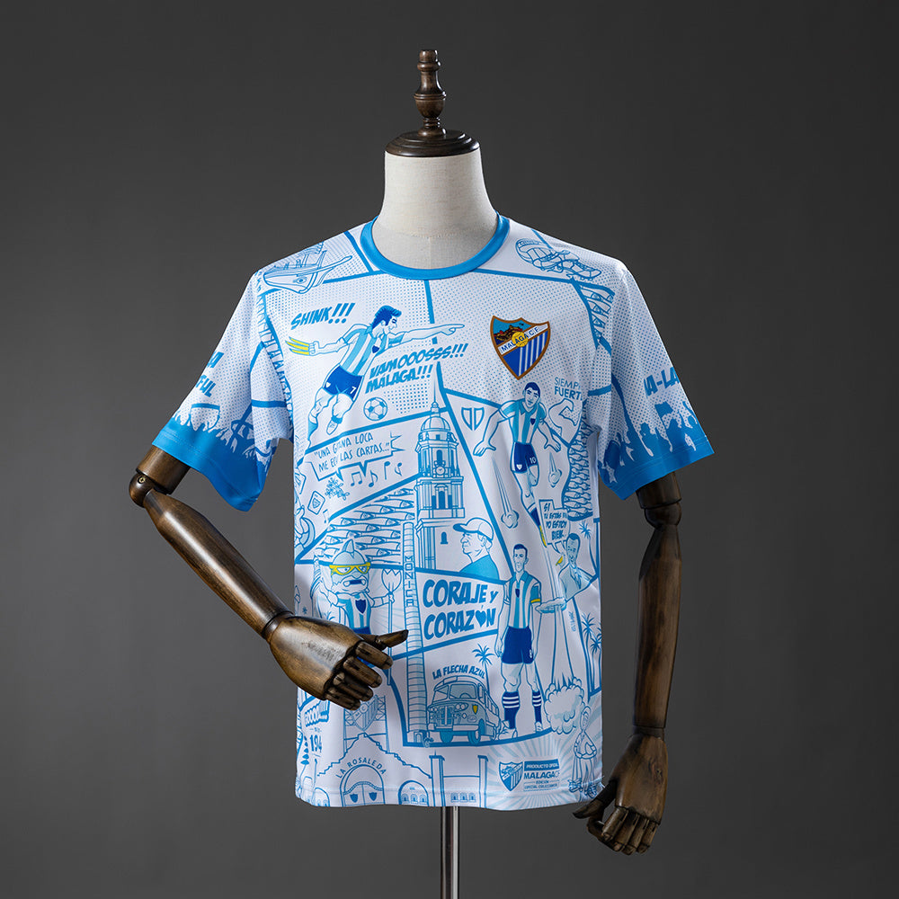 60Camiseta Málaga CF – Edición Especial Ilustrada Blanquiazul