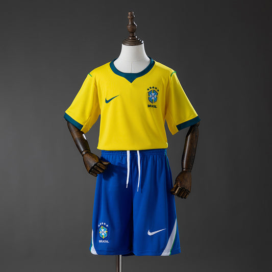 Conjunto Brasil Primera Equipación Infantil – Amarillo y Azul