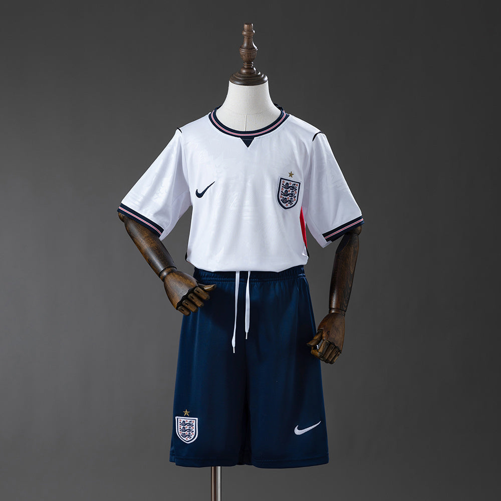 Conjunto Inglaterra Primera Equipación Infantil – Blanco y Azul Marino