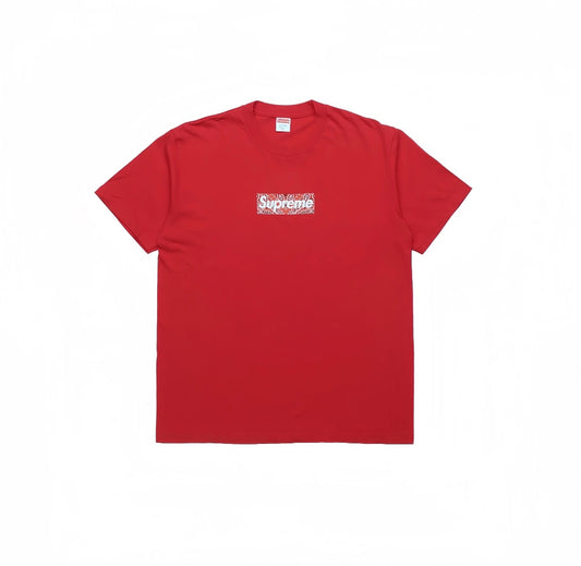 Camiseta Roja Box Logo Estilo Streetwear