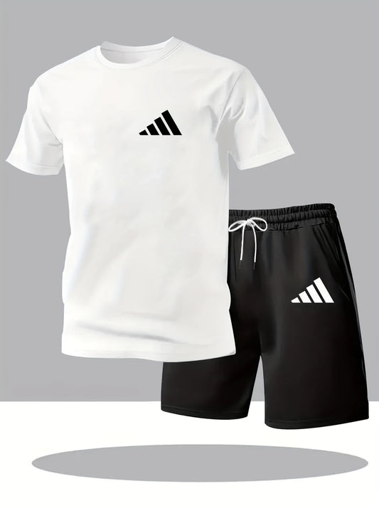 163Conjunto Blanco y Negro | Camiseta + Short Estilo Deportivo Premium