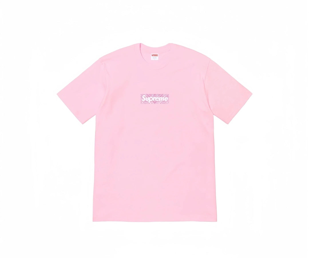 Camiseta Roja Box Logo Estilo Streetwear